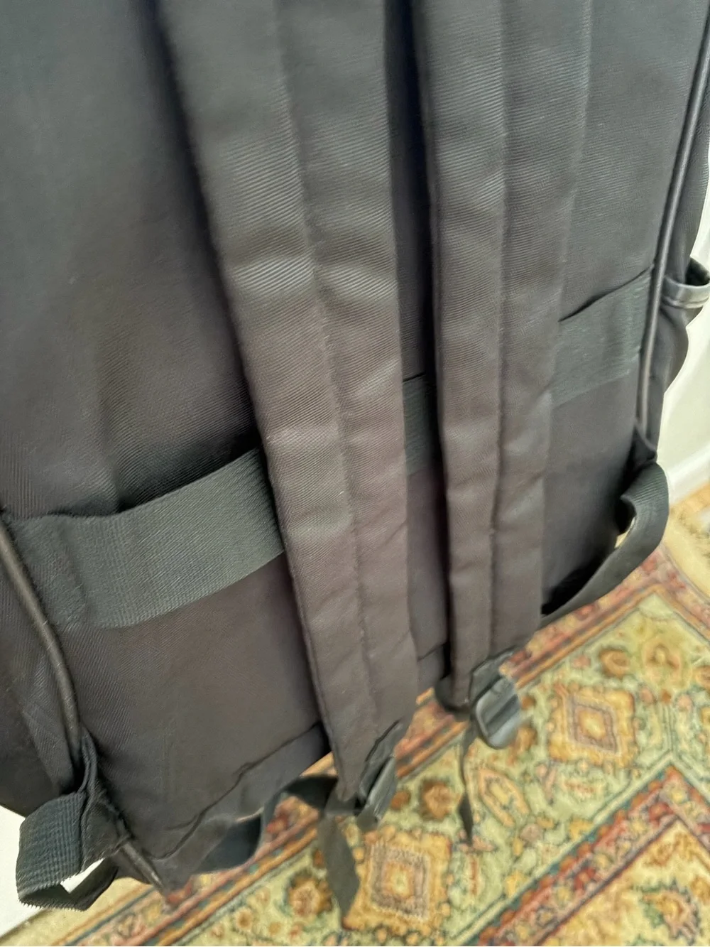 Women's Black Backpack Tote with Gold Zipper - Classic Carryall Tech Friendly